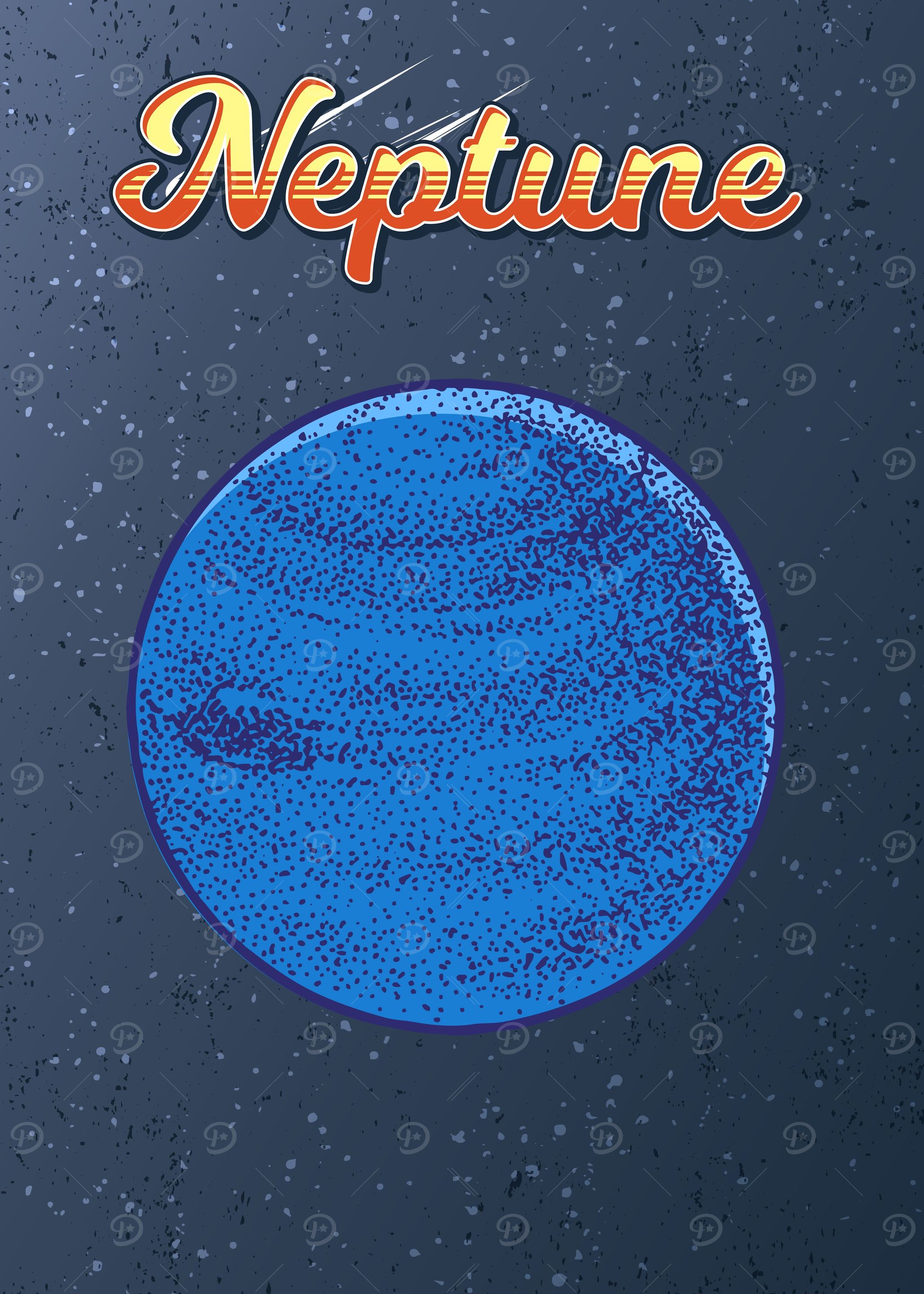Retro Neptune Planet Space