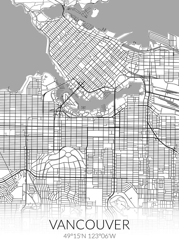Vancouver City Map White