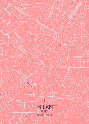Milan Pink Rose Map