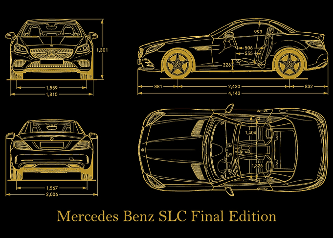 Mercedes Benz SLC gold