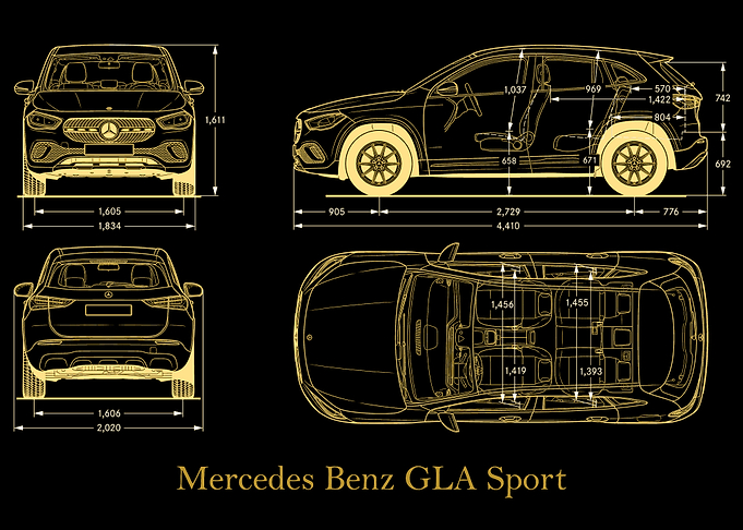 Mercedes Benz GLA gold