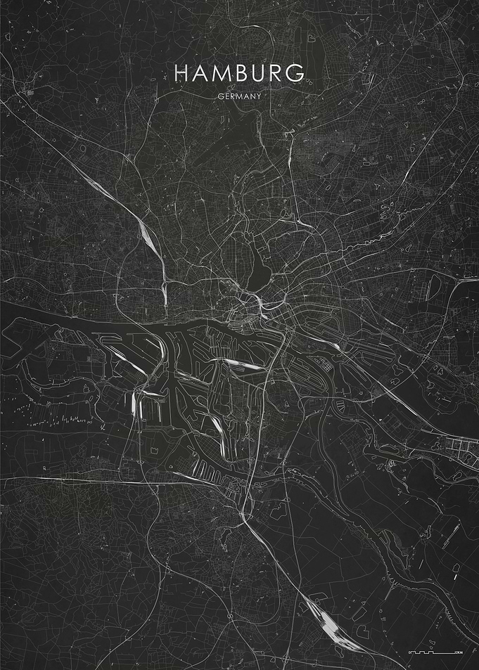 Silver Hamburg City Map