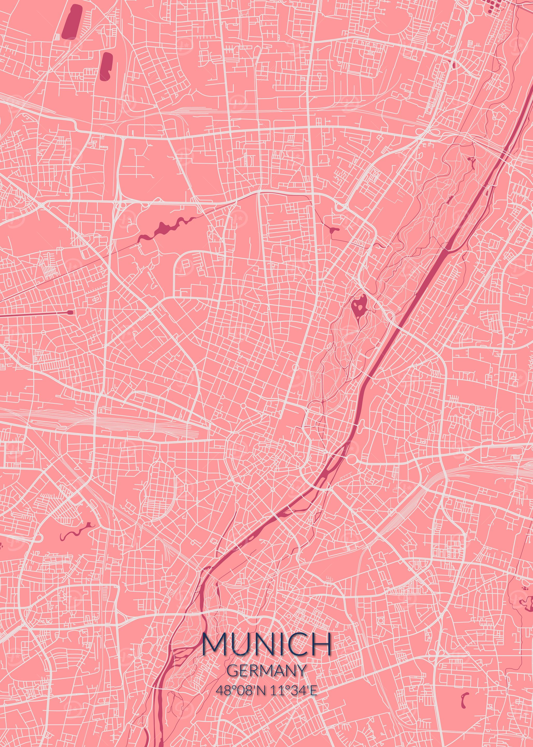 Munich Pink Rose Map