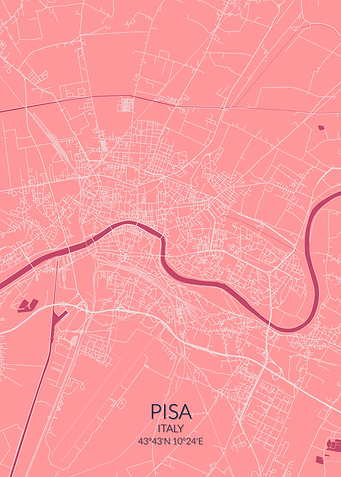 Pisa Pink Rose Map