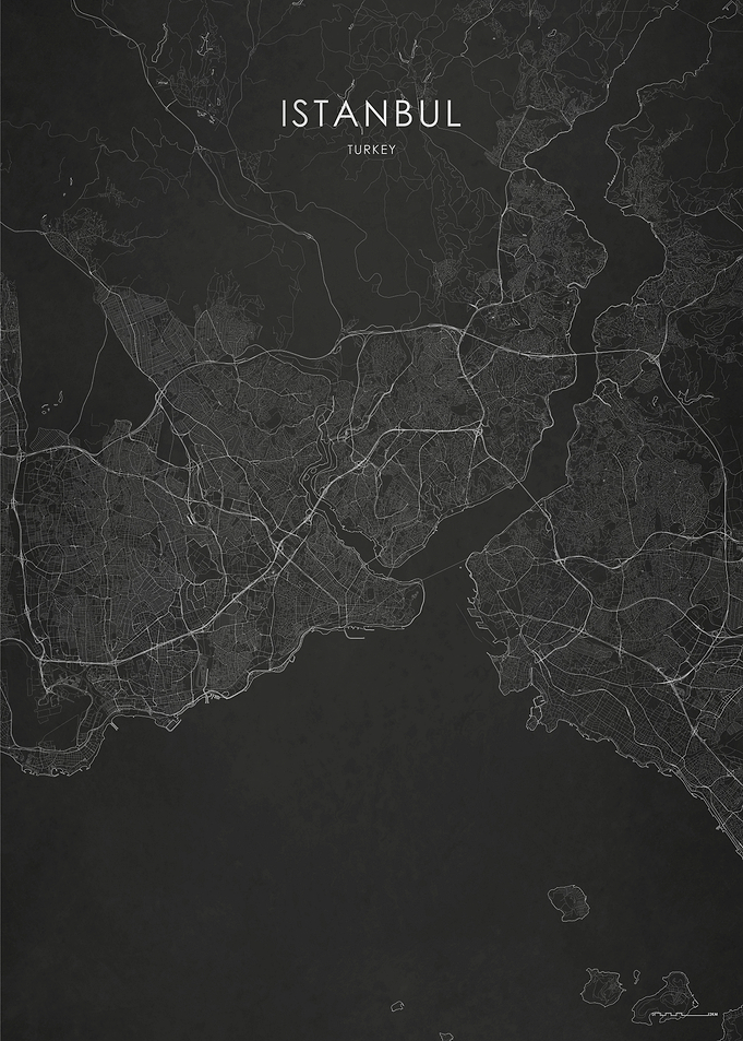 Silver Istanbul City Map