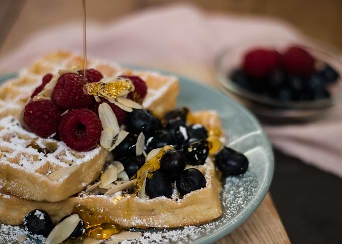 Waffles Berries Honey