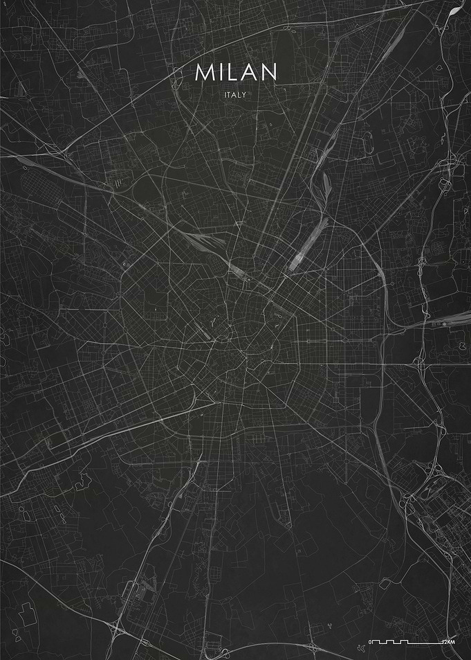 Silver Milan City Map