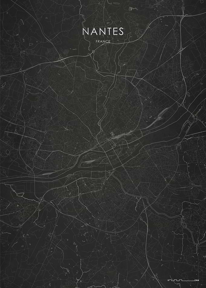 Silver Nantes City Map