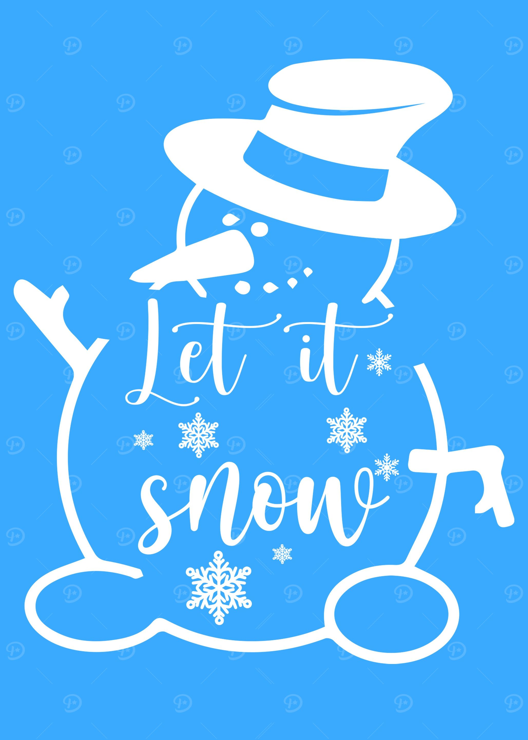 Snowman let it snow winter