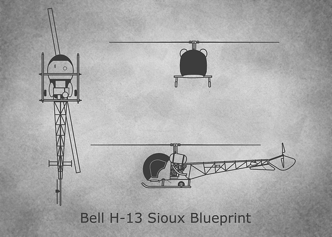 Bell H13 Sioux gray old