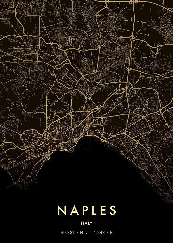 Naples City Map Gold