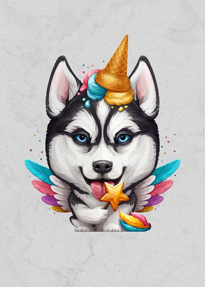 Husky Ice Cream Unicorn