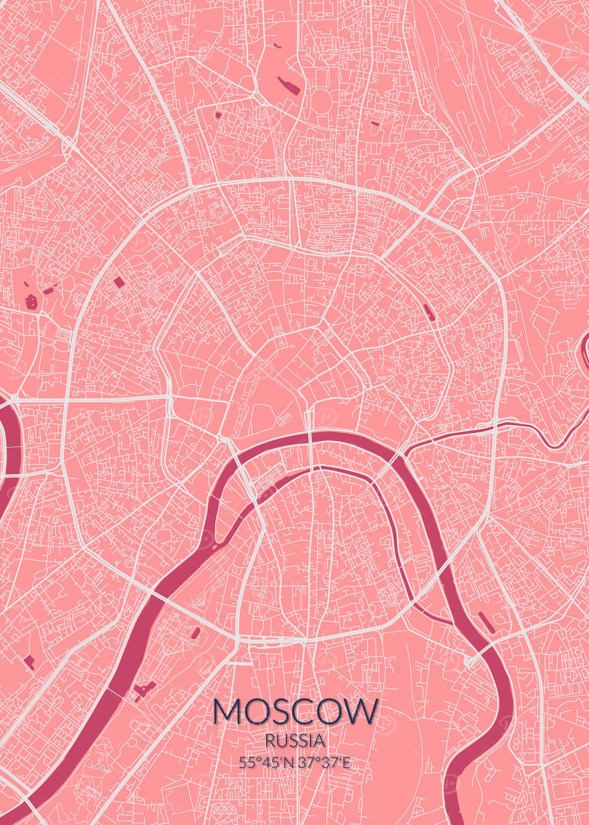 Moscow Pink Rose Map