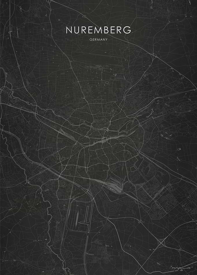 Silver Nuremberg City Map