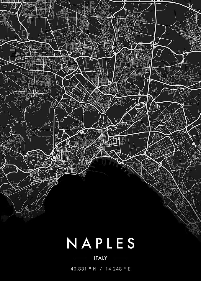 Naples City Map Dark