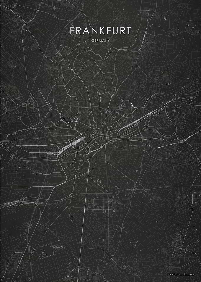 Silver Frankfurt City Map