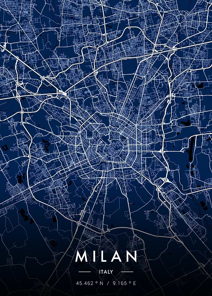 Milan City Map Blueprint