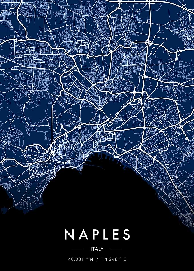 Naples City Map Blueprint