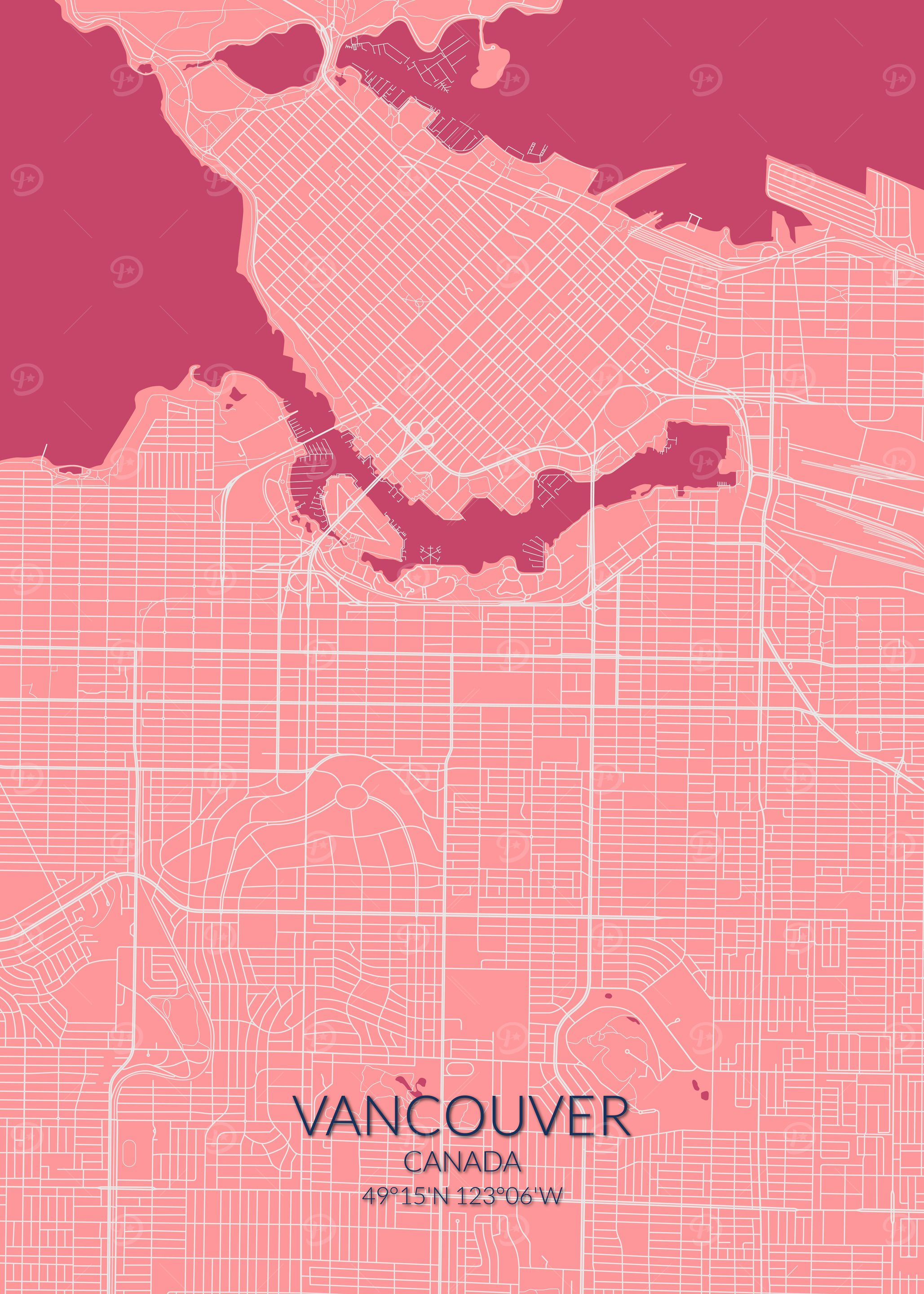 Vancouver Pink Rose Map