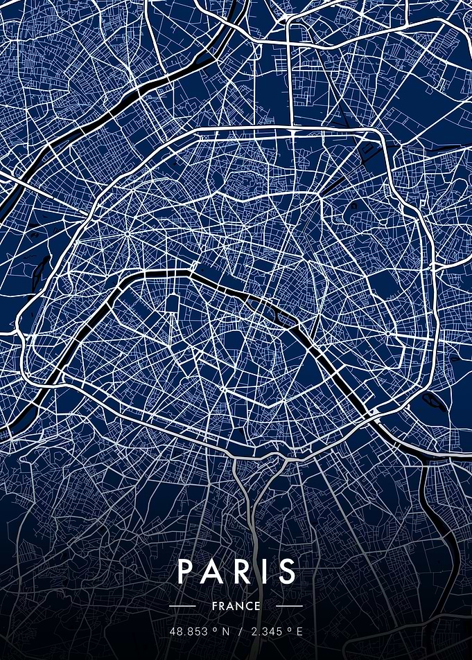 Paris City Map Blueprint