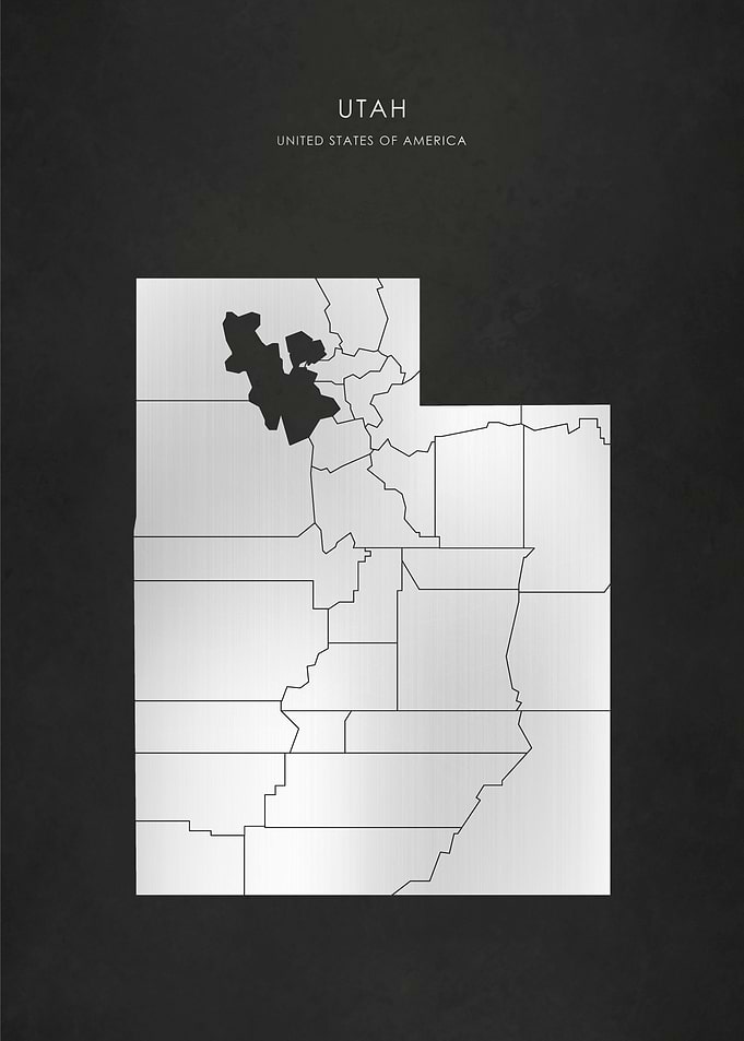 Silver Utah State Map