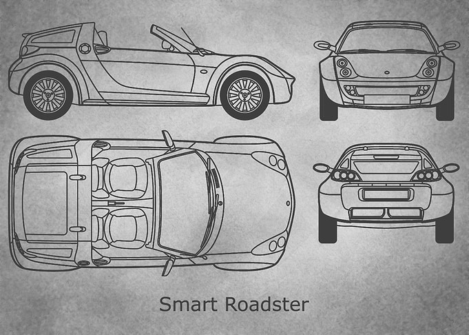 Smart Roadster gray old