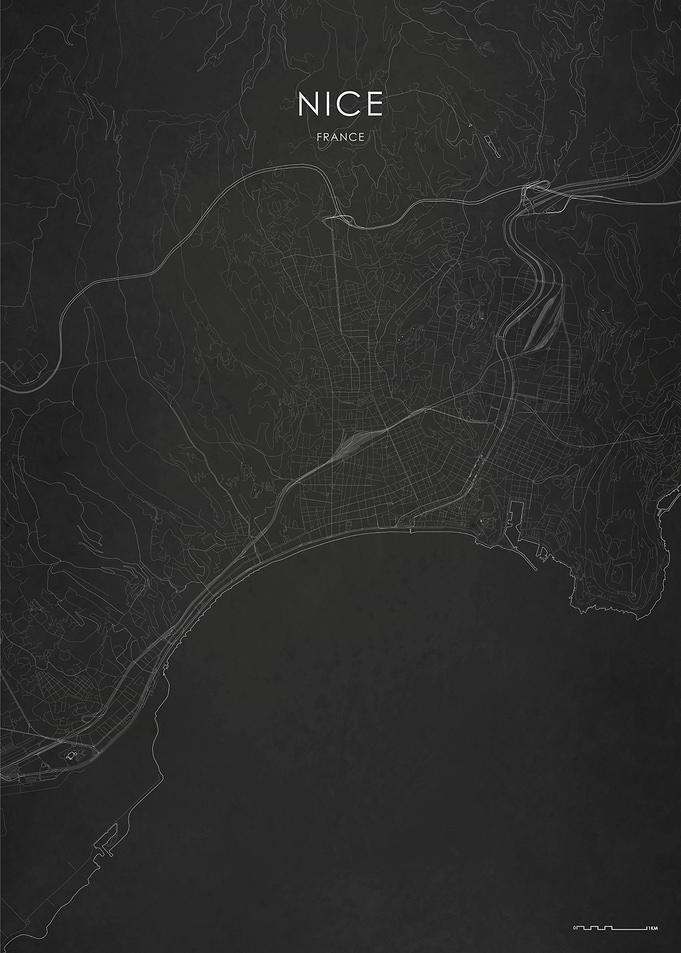 Silver Nice France Map
