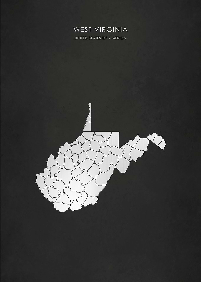 Silver West Virginia Map