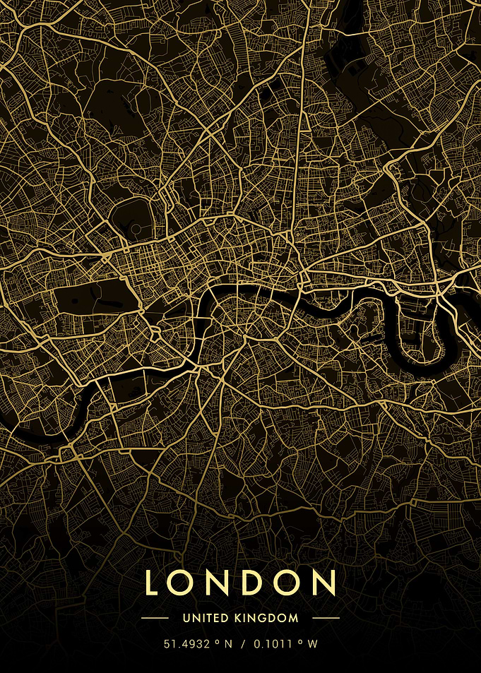 London City Map Gold