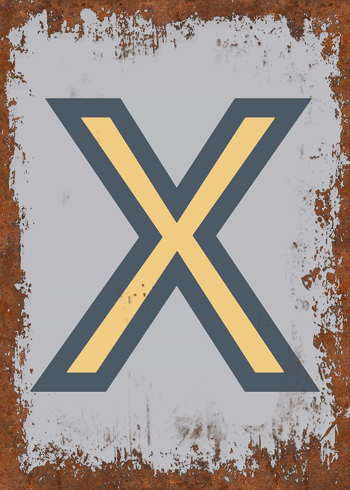 Rusted Funky Letter X