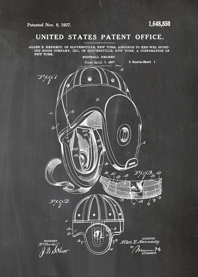 13 Football Helmet Patent