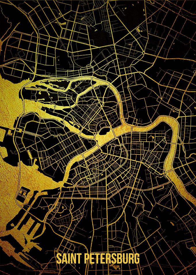 Saint Petersburg gold map