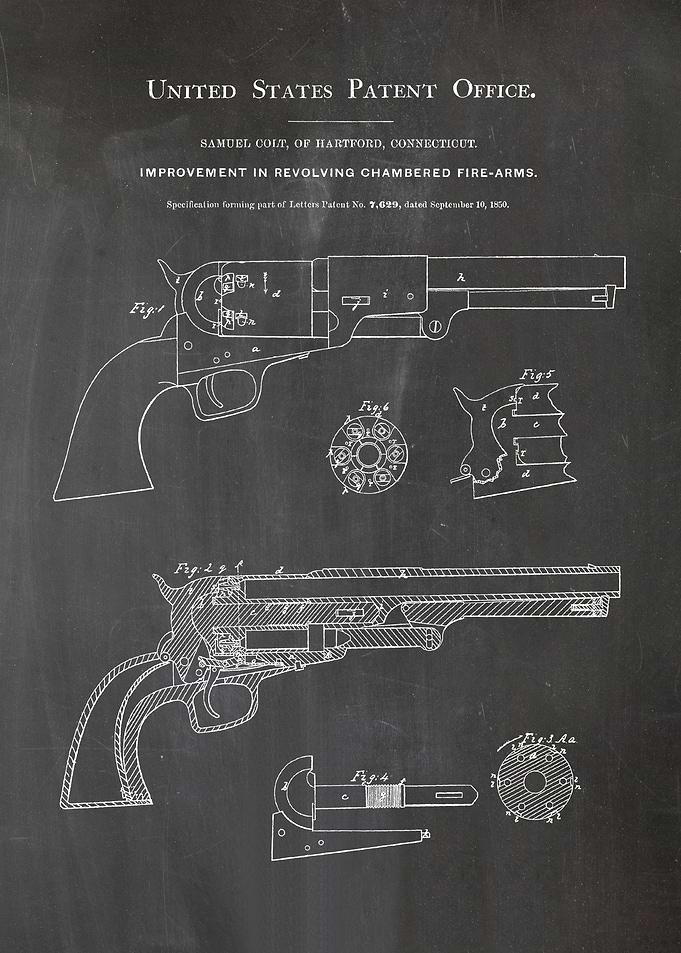 4 1850 Colt Revolver Pate