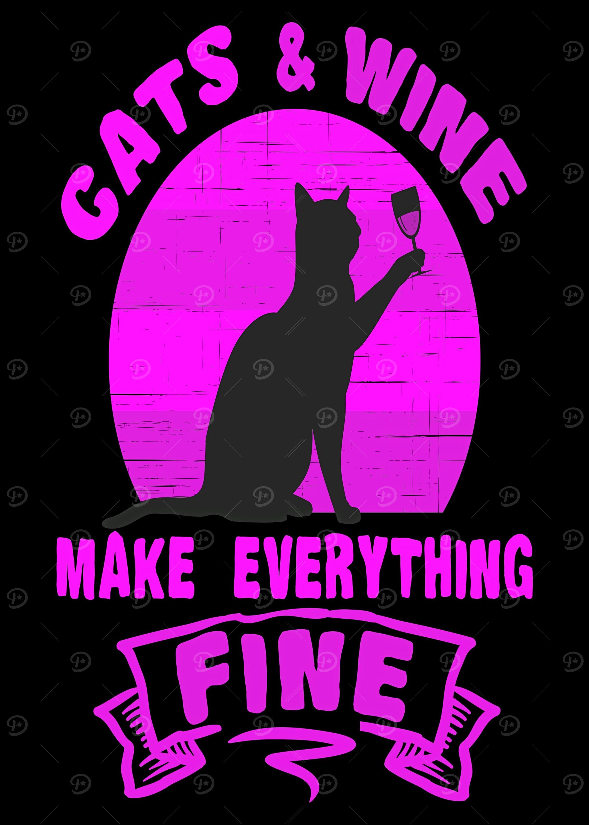 Cats funny cat wine red