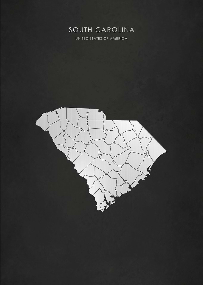 Silver South Carolina Map