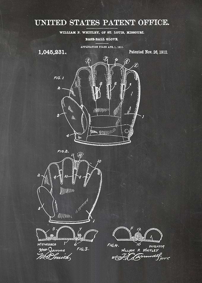 2 Baseball Glove Patent