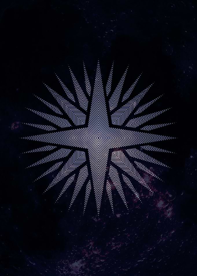 Geometric Art Moon Star