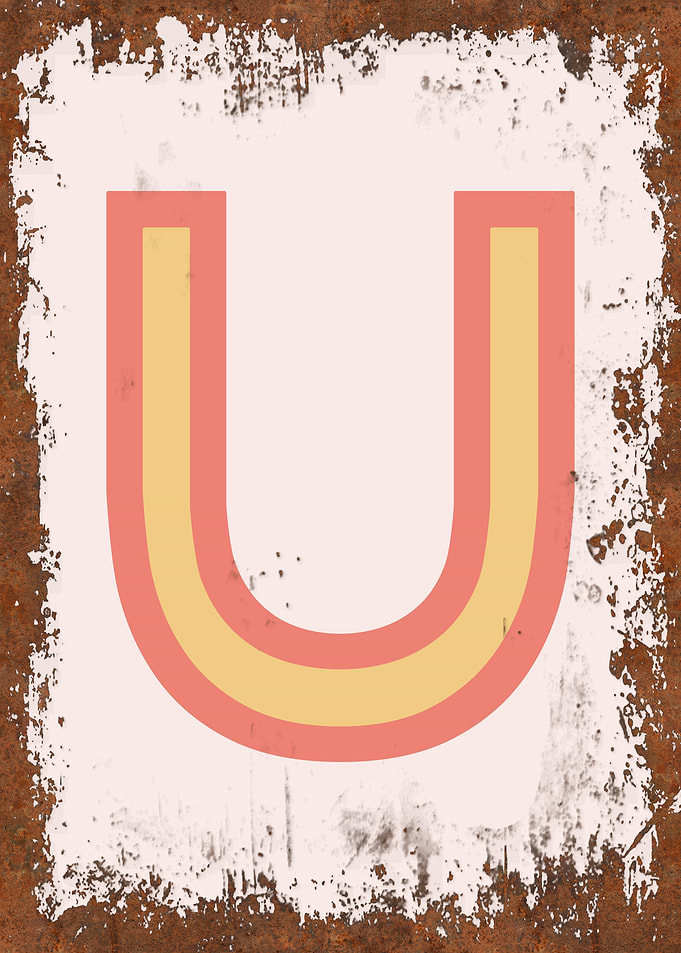 Rusted Funky Letter U