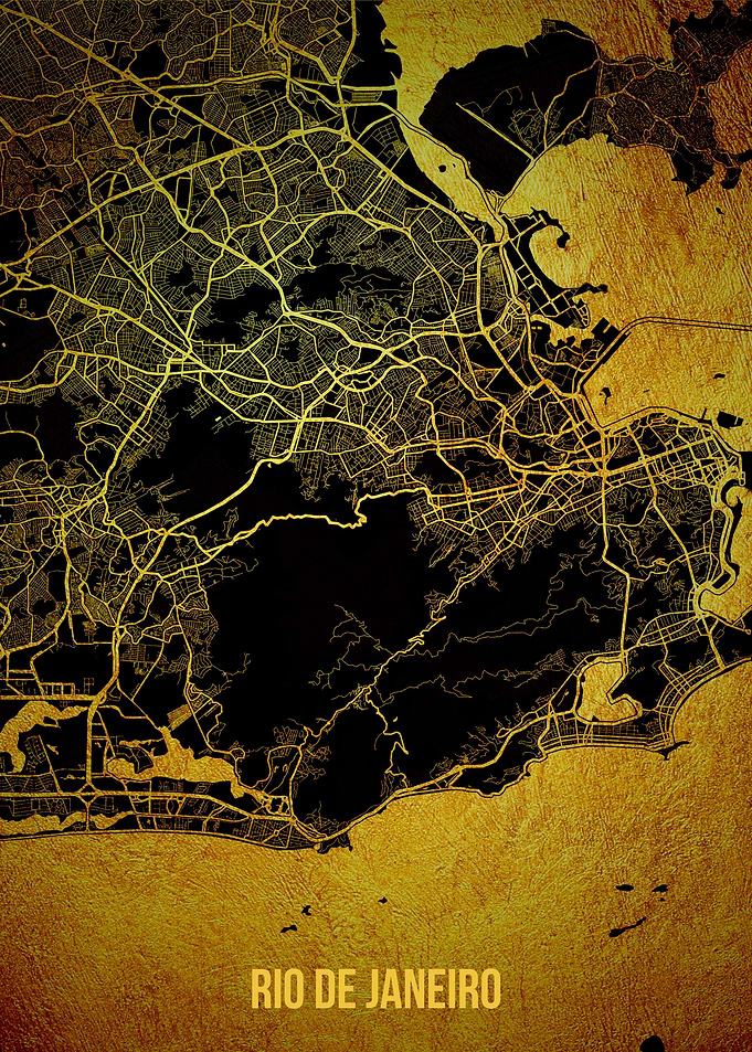 Rio De Janeiro gold map