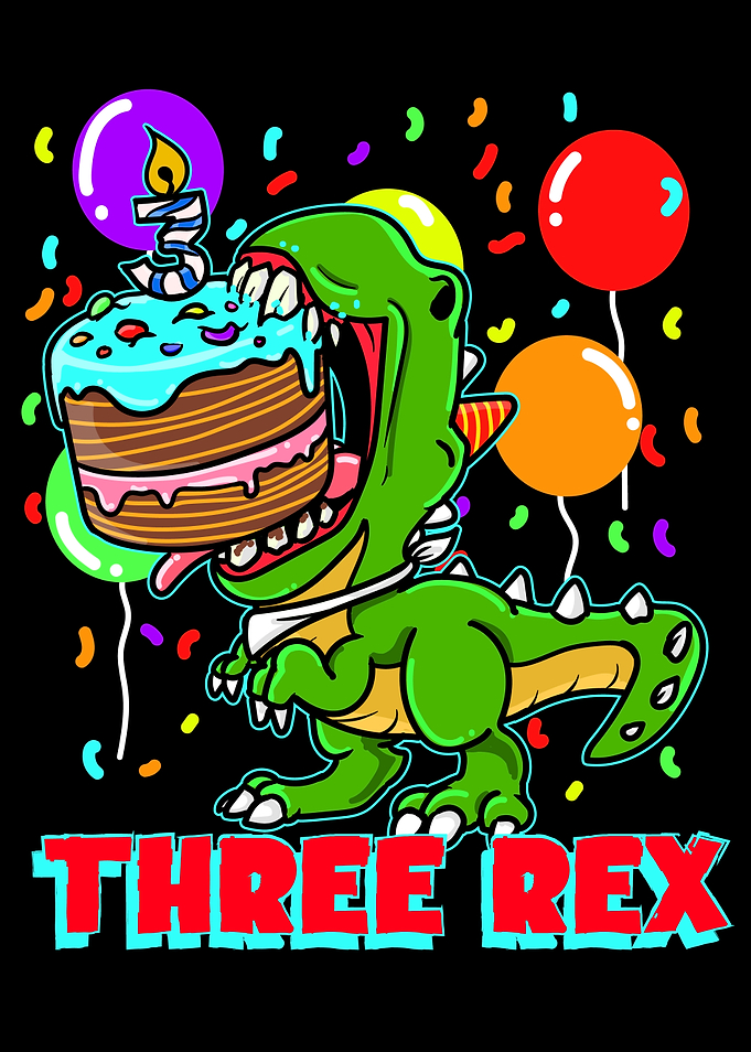 Three Rex dinosaur 3 years