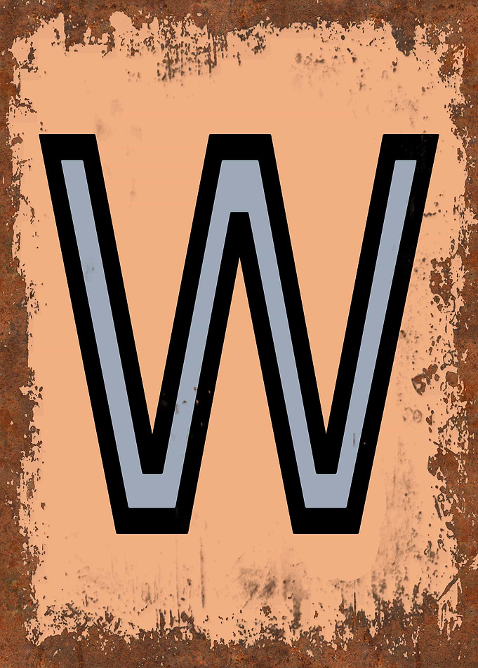 Rusted Funky Letter W