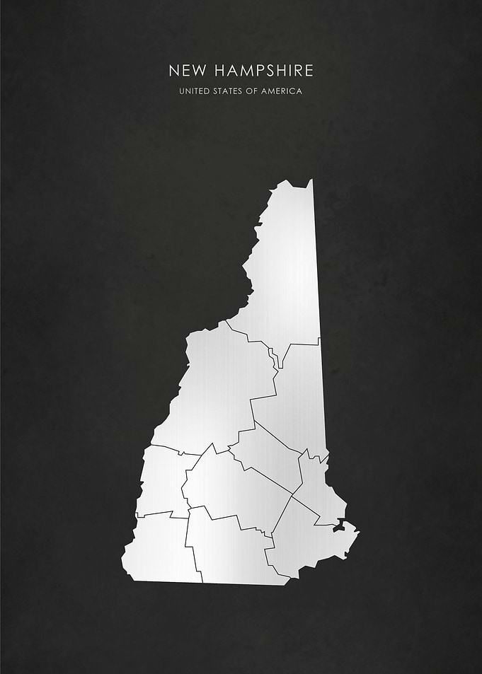 Silver New Hampshire Map