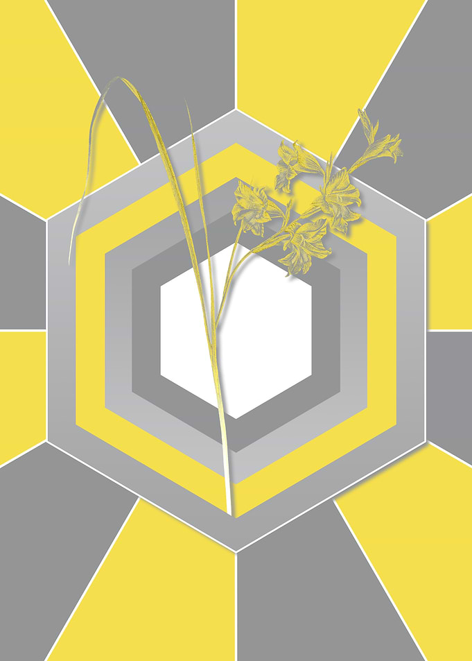 Geometric Yellow Florals