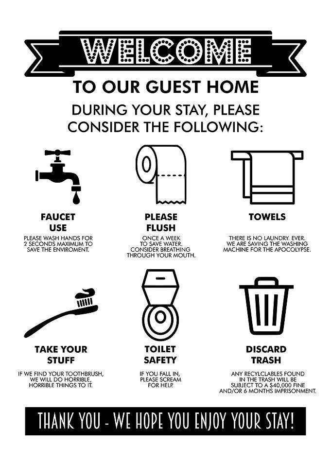 WELCOME FUNNY BATHROOM
