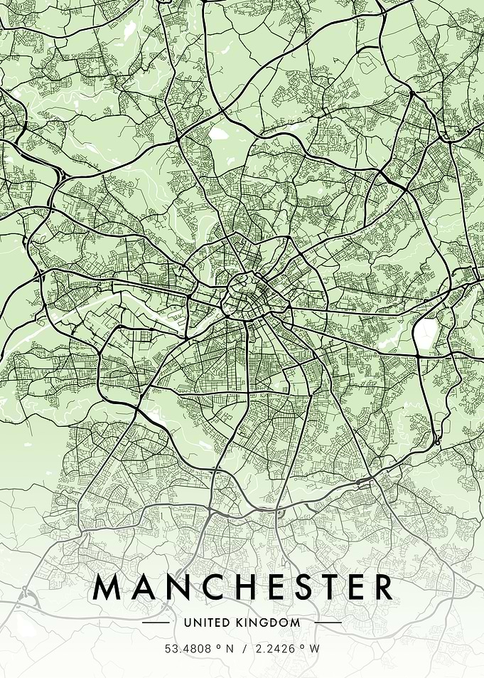Manchester City Map Green