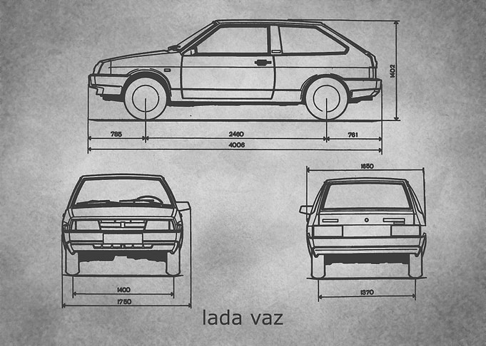 lada vaz 2108 gray old
