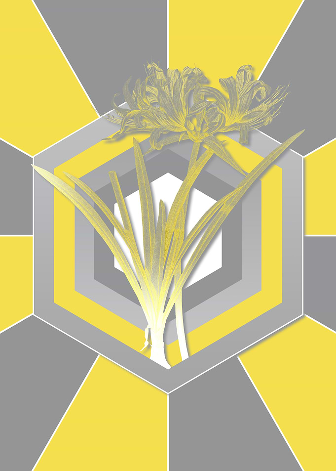 Geometric Yellow Florals