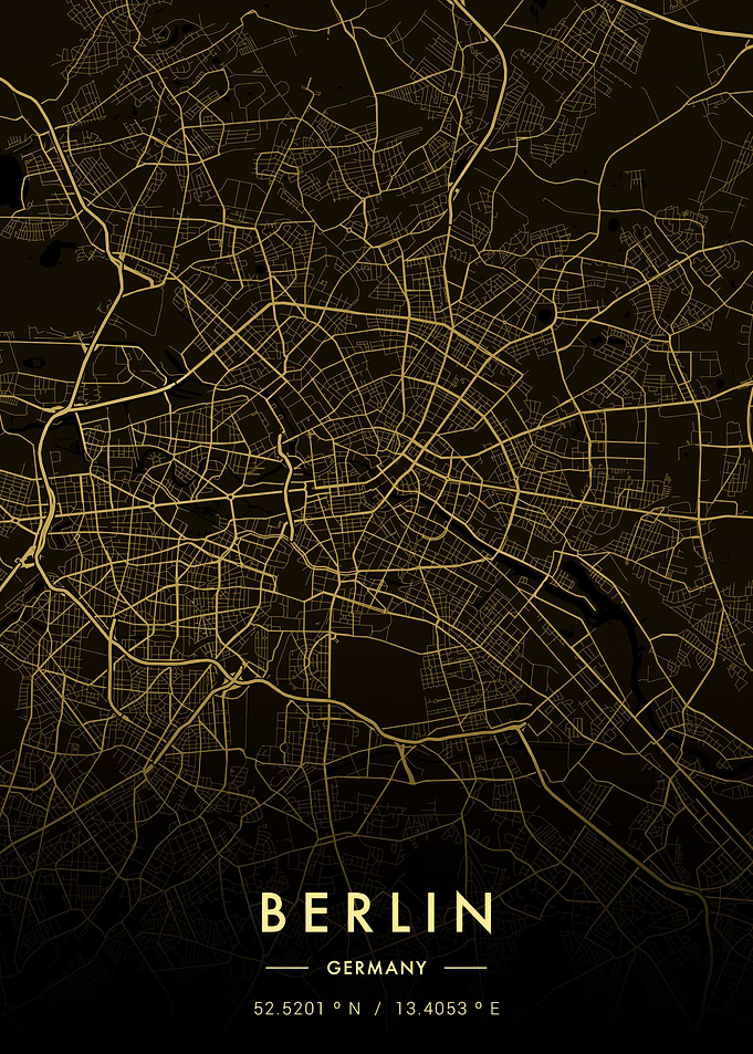 Berlin City Map Gold