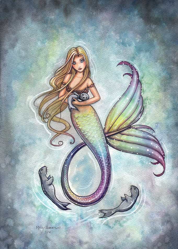 Mermaid with Baby Seals