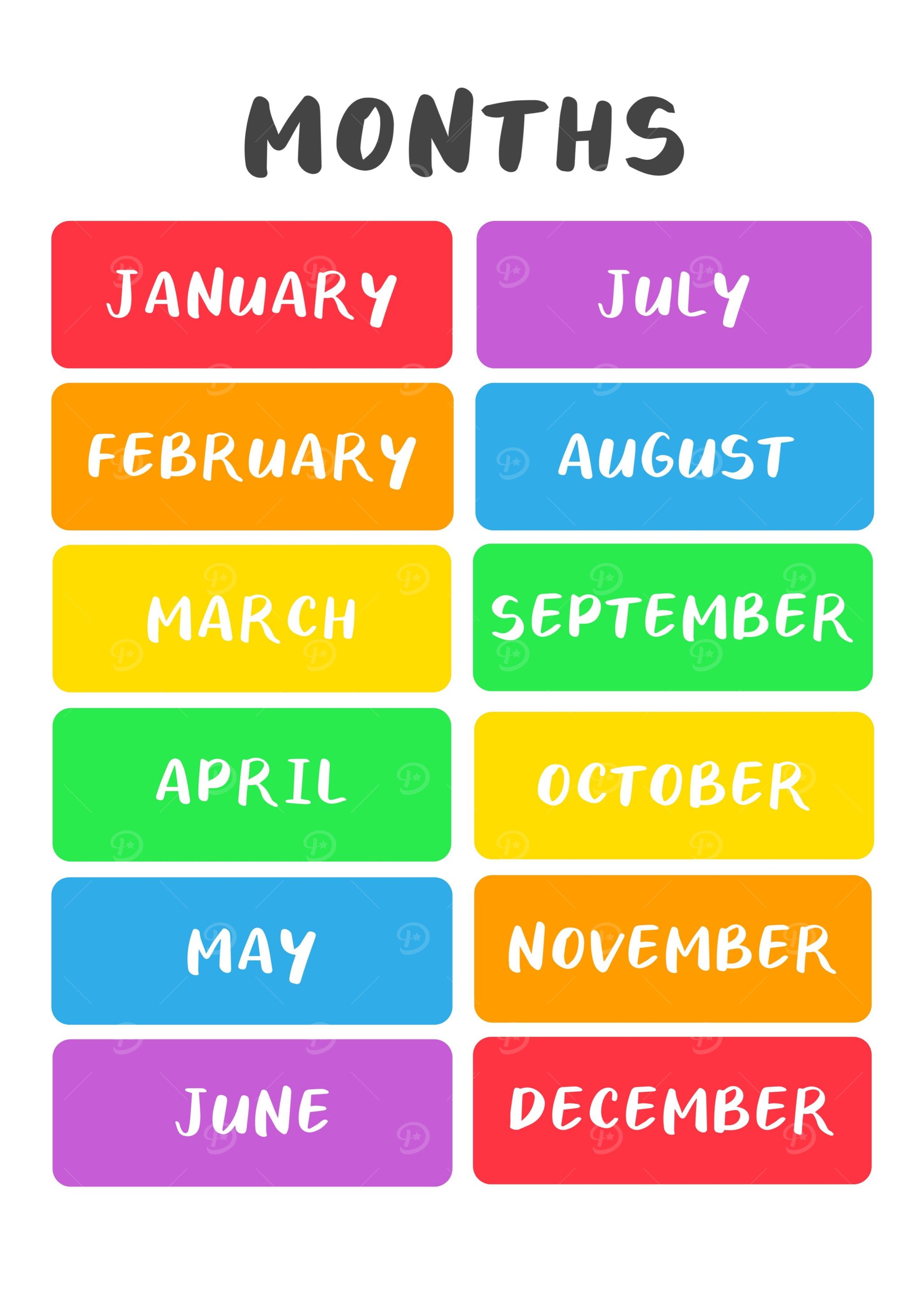 Months rainbow